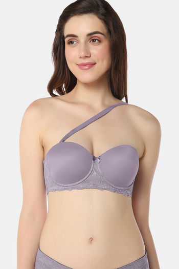 Amante Padded Wired Low Coverage Strapless Bra Gray Ridge